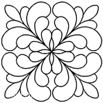 Quilting Creations 7" Adante Feather Block quilting stencil - hand and machine quilting template