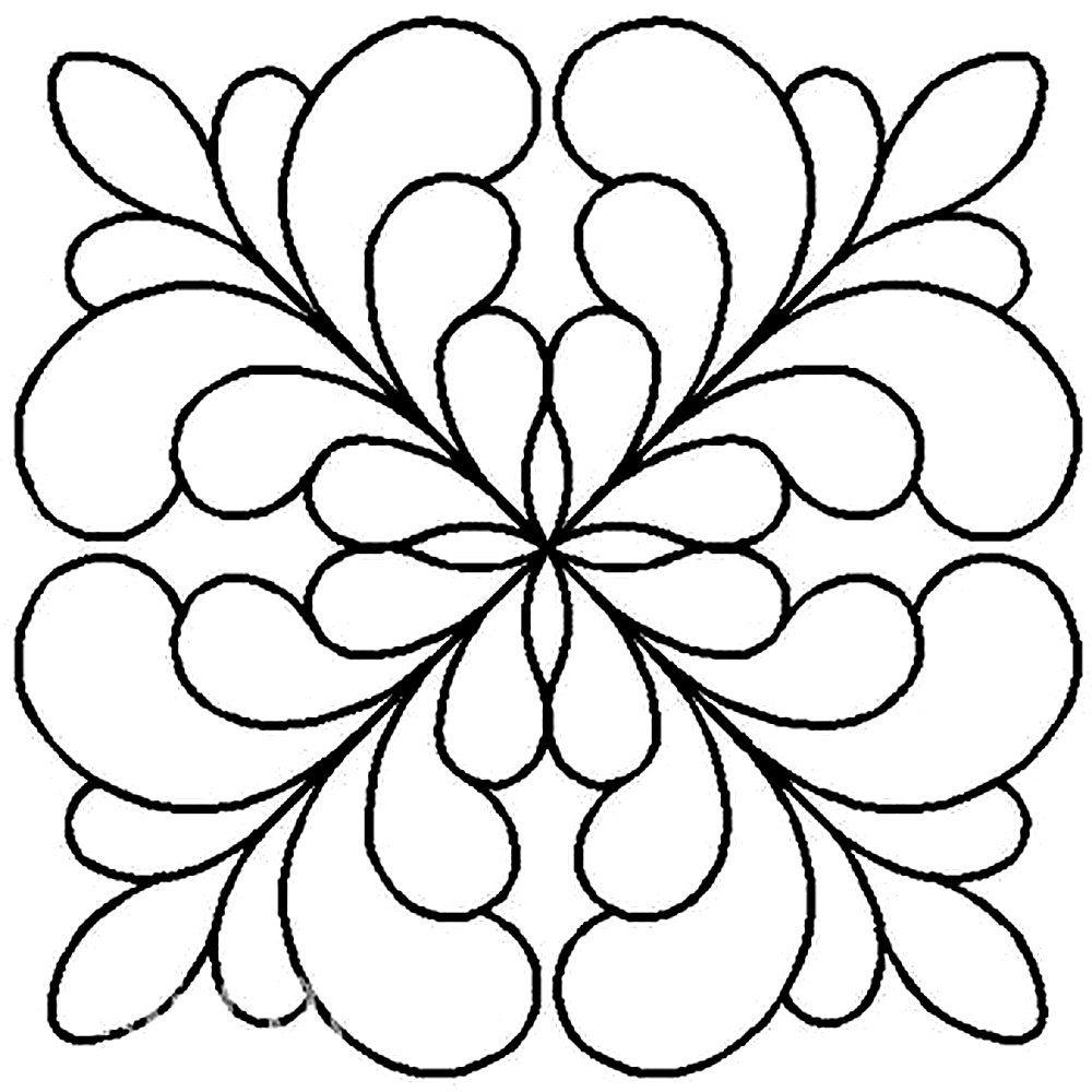 Quilting Creations 7" Adante Feather Block quilting stencil - hand and machine quilting template