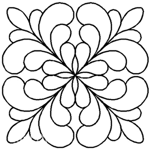 Quilting Creations 7" Adante Feather Block quilting stencil - hand and machine quilting template