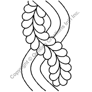 Quilting Creations 7" Cable Feather Border 1 quilting stencil - hand and machine quilting template