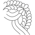 Quilting Creations 7" Cable Feather Corner quilting stencil - hand and machine quilting template