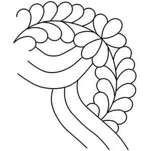 Quilting Creations 7" Cable Feather Corner quilting stencil - hand and machine quilting template