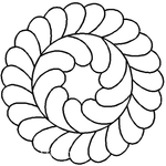 Quilting Creations 7" Feather Circle quilting stencil - hand and machine quilting template
