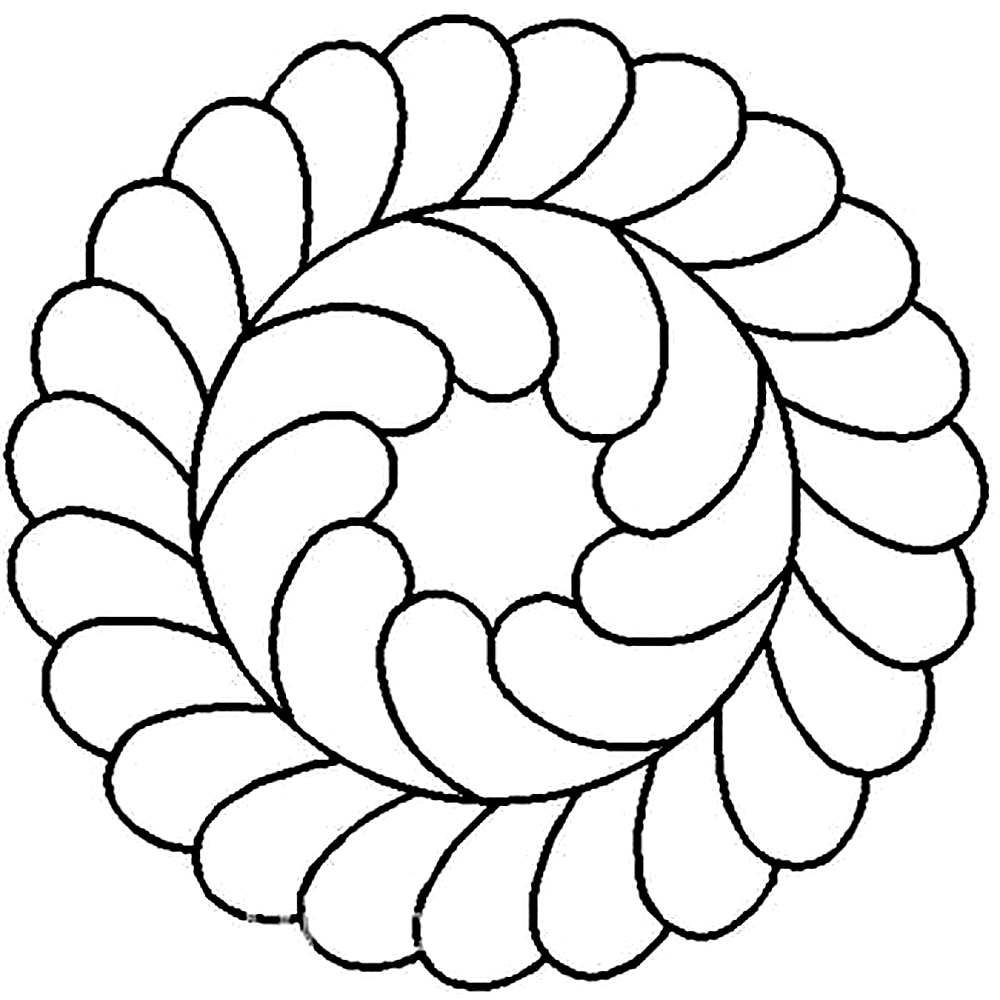 Quilting Creations 7" Feather Circle quilting stencil - hand and machine quilting template