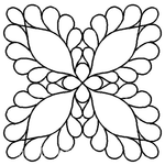 Quilting Creations 7¼" Feather Motif Design quilting stencil - hand and machine quilting template