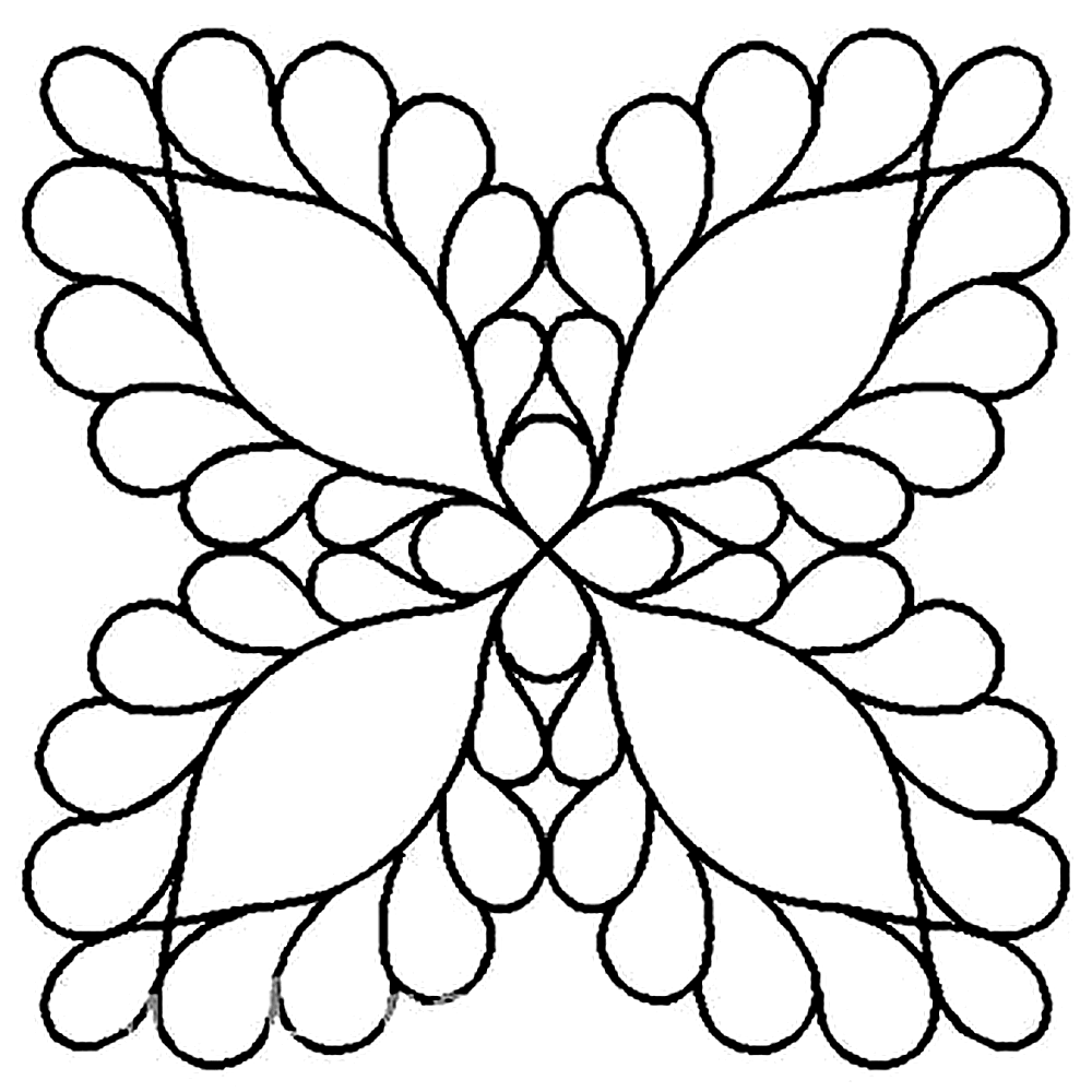 Quilting Creations 7¼" Feather Motif Design quilting stencil - hand and machine quilting template