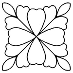 Quilting Creations 8½" Feathered Square quilting stencil - hand and machine quilting template