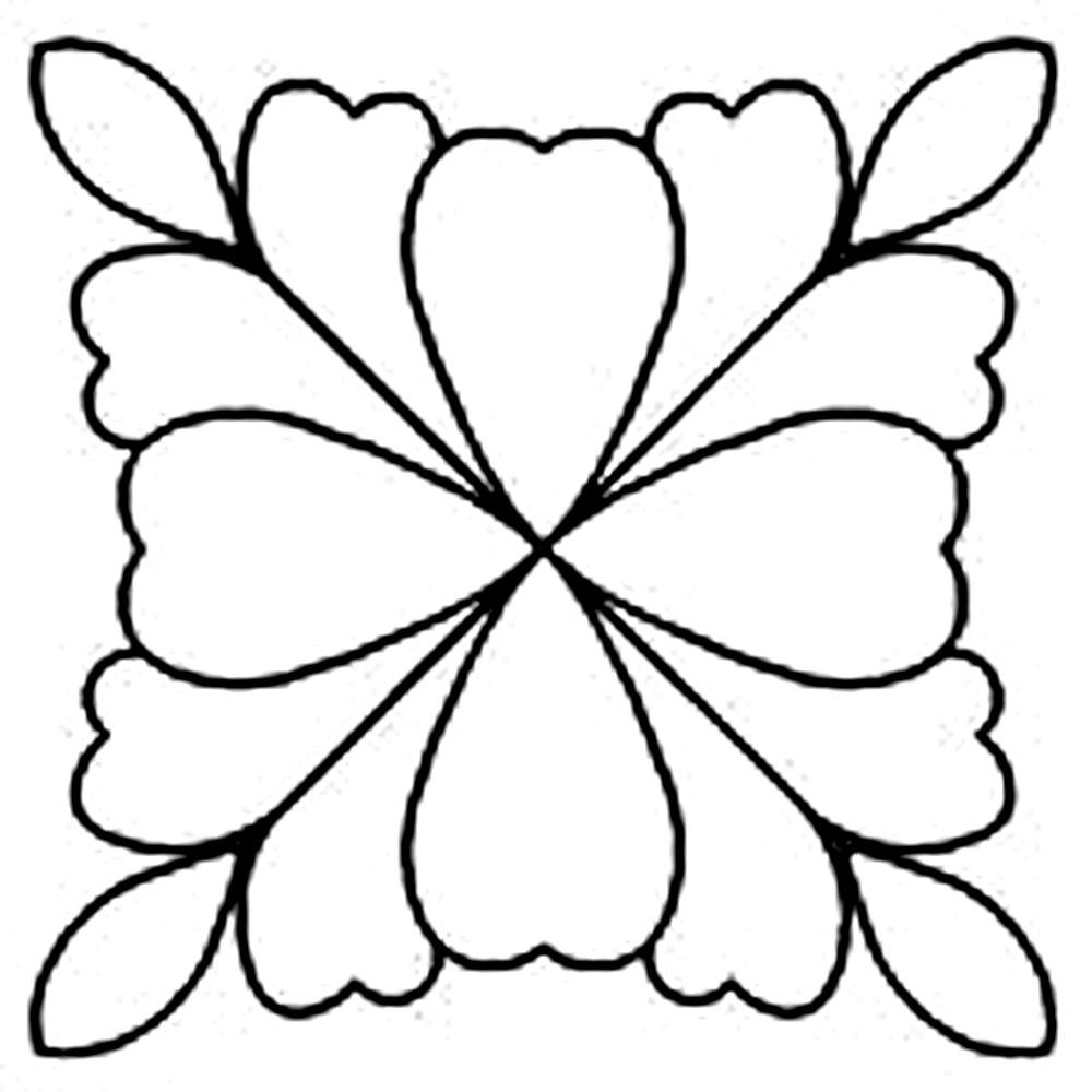 Quilting Creations 8½" Feathered Square quilting stencil - hand and machine quilting template