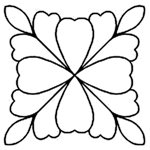 Quilting Creations 8½" Feathered Square quilting stencil - hand and machine quilting template