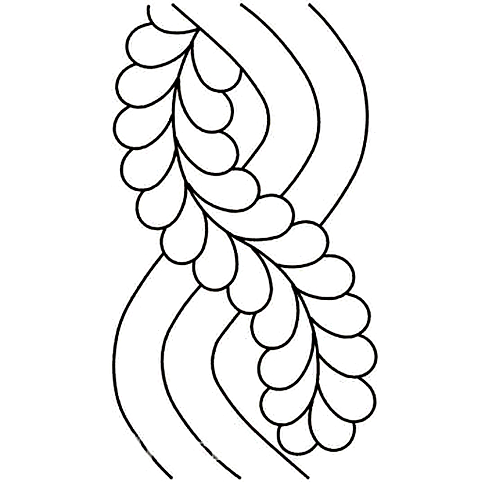 Quilting Creations 8" Feather Border quilting stencil - hand and machine quilting template