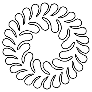 Quilting Creations 8" Feather Circle 1 quilting stencil - hand and machine quilting template
