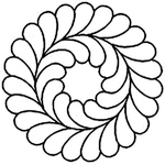 Quilting Creations 8" Feather Circle 2 quilting stencil - hand and machine quilting template
