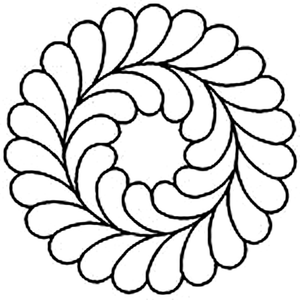 Quilting Creations 8" Feather Circle 2 quilting stencil - hand and machine quilting template
