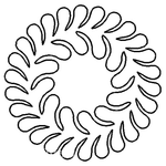 Quilting Creations 8" Feather Circle 3 quilting stencil - hand and machine quilting template