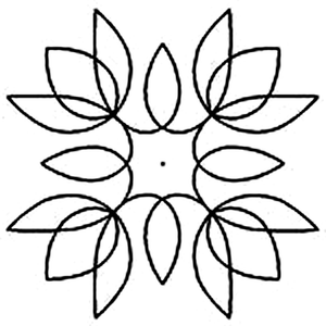Quilting Creations 8" Tulip Medallion quilting stencil - hand and machine quilting template