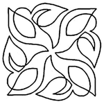 Quilting Creations 8¼" Swirling Leaves quilting stencil - hand and machine quilting template