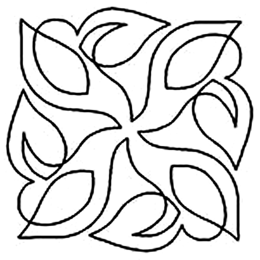 Quilting Creations 8¼" Swirling Leaves quilting stencil - hand and machine quilting template