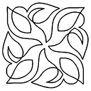 Quilting Creations 8¼" Swirling Leaves quilting stencil - hand and machine quilting template
