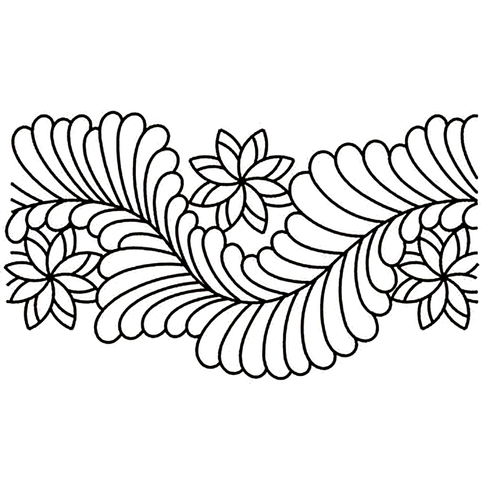 Quilting Creations 9½" Elegant Feather Border quilting stencil - hand and machine quilting template