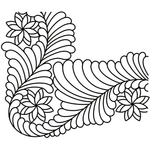 Quilting Creations 9½" Elegant Feather Corner quilting stencil - hand and machine quilting template
