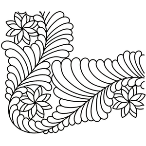 Quilting Creations 9½" Elegant Feather Corner quilting stencil - hand and machine quilting template