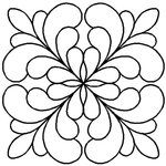 Quilting Creations 9" Adante Feather Block quilting stencil - hand and machine quilting template