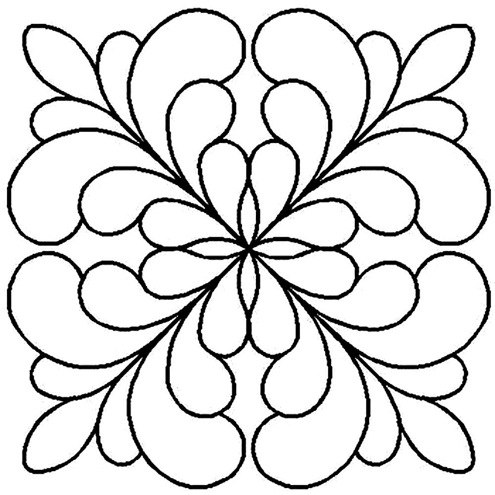 Quilting Creations 9" Adante Feather Block quilting stencil - hand and machine quilting template