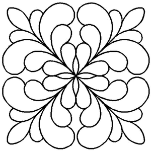 Quilting Creations 9" Adante Feather Block quilting stencil - hand and machine quilting template