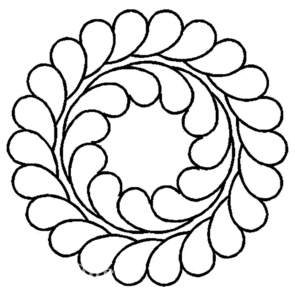 Quilting Creations Stencil 9" Feather Circle 1