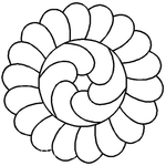 Quilting Creations 9" Feather Circle 2 quilting stencil - hand and machine quilting template