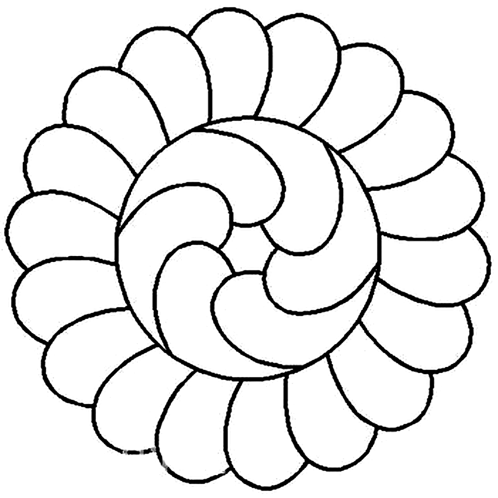 Quilting Creations 9" Feather Circle 2 quilting stencil - hand and machine quilting template