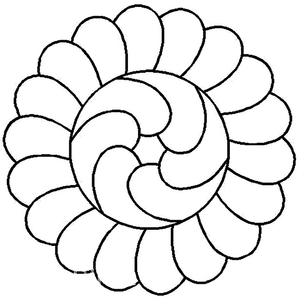 Quilting Creations 9" Feather Circle 2 quilting stencil - hand and machine quilting template