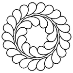 Quilting Creations 9" Feather Circle 3 quilting stencil - hand and machine quilting template