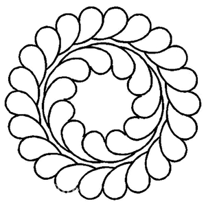 Quilting Creations 9" Feather Circle 3 quilting stencil - hand and machine quilting template