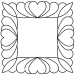 Quilting Creations 9" Feather Square quilting stencil - hand and machine quilting template