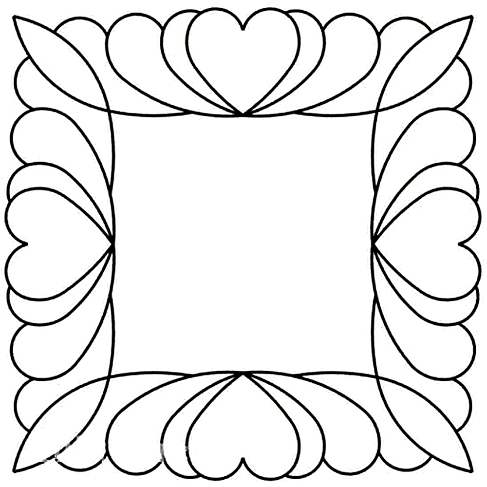 Quilting Creations 9" Feather Square quilting stencil - hand and machine quilting template