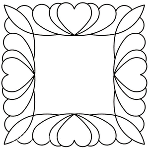 Quilting Creations 9" Feather Square quilting stencil - hand and machine quilting template