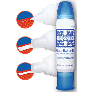 Roxanne International Roxanne's Glue Baste It 1½oz 2 Way Applicator - fabric adhesive and bonding agent - detail view