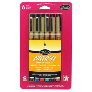 Sakura Pigma Brush Set 6 Tips
