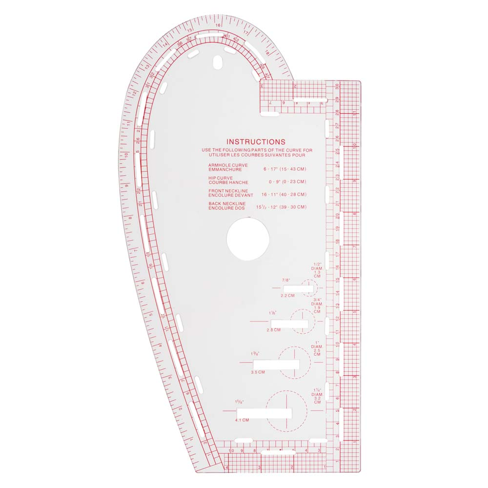 Hemline quilting ruler - acrylic patchwork template - detail view