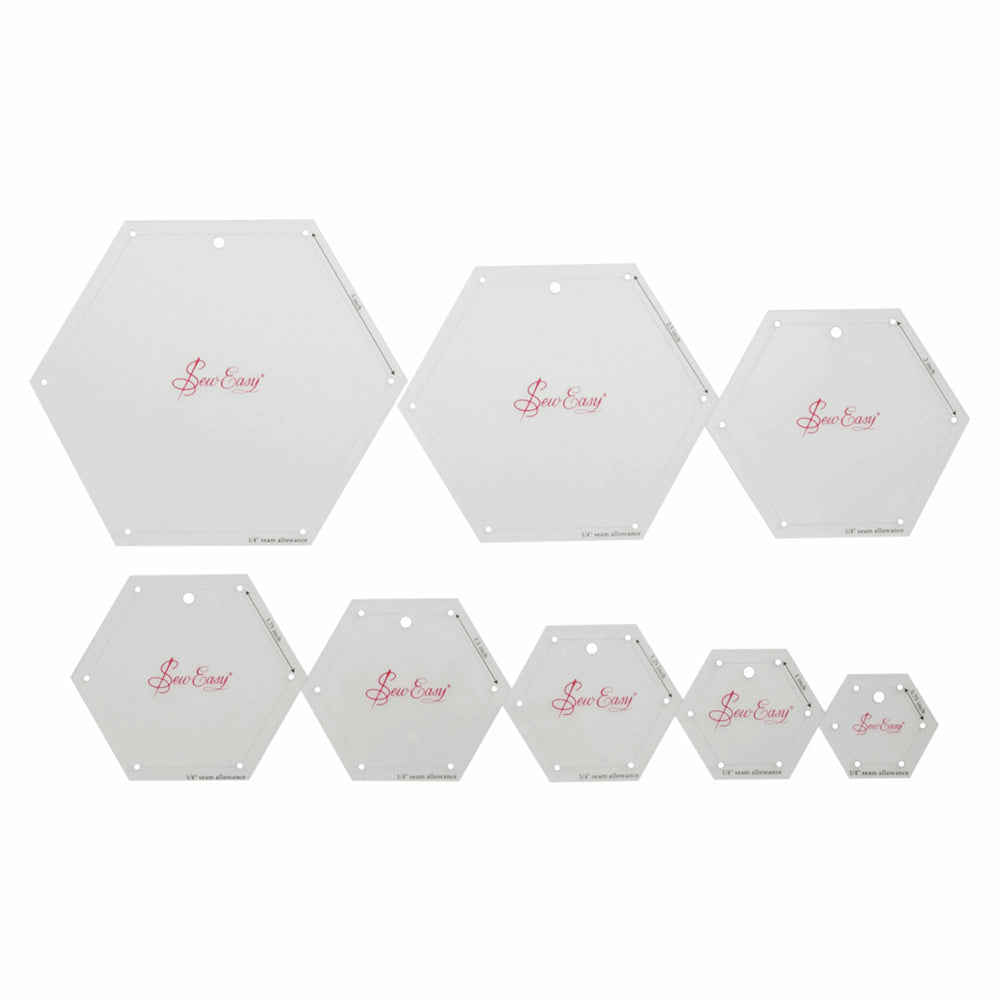 Sew Easy Mini Hexagons Template Set - quilting ruler and template - alternate angle