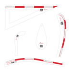 Sew Easy Template Set: Tailors Rule Pack of 5 - quilting ruler and template