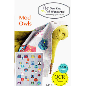 Mini Mod Owls Pattern 62" x 75" - sewing pattern by Sew Kind of Wonderful