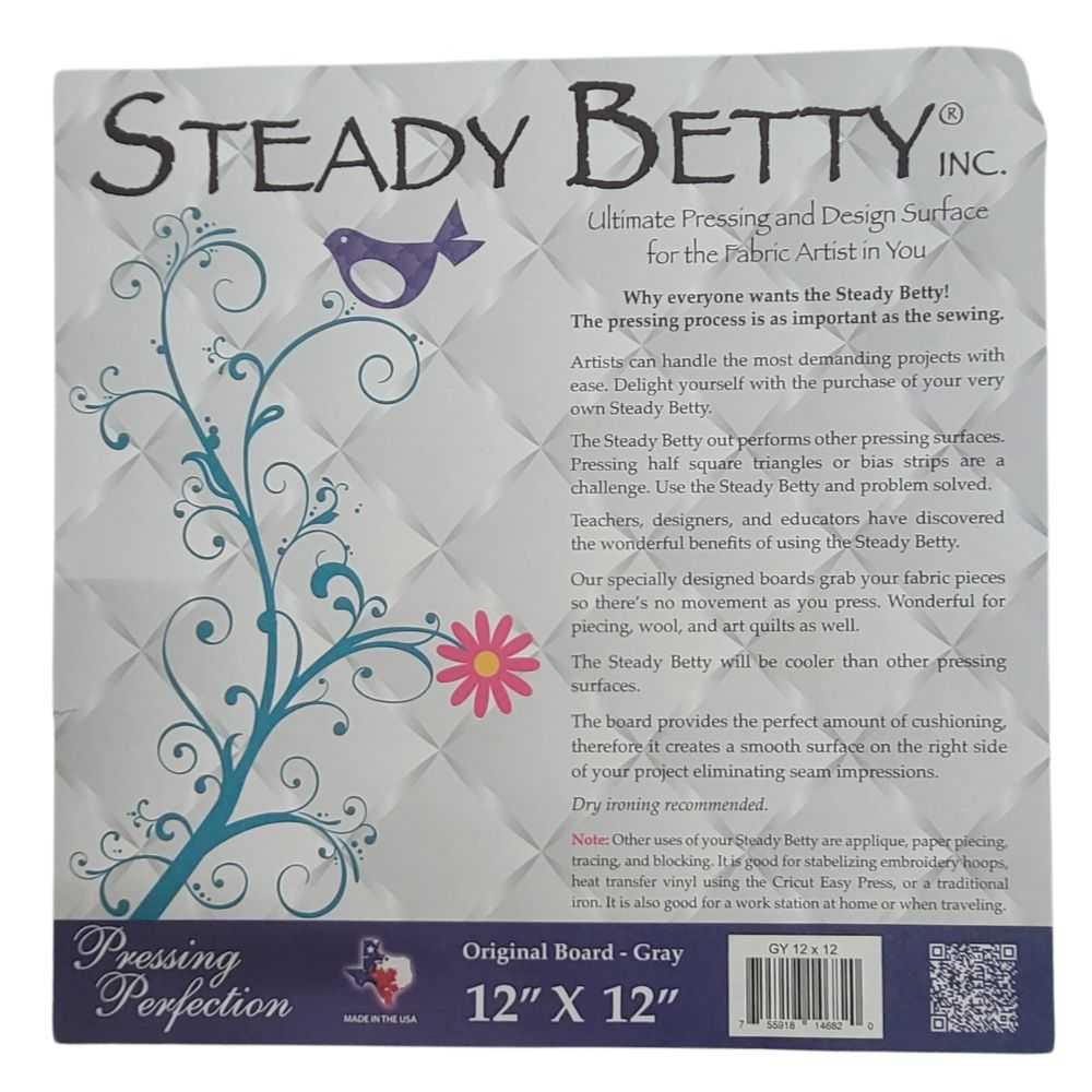Steady Betty Inc Steady Betty Pressing & Design Board Lt Grey 12"x12" - sewing and crafts storage bag