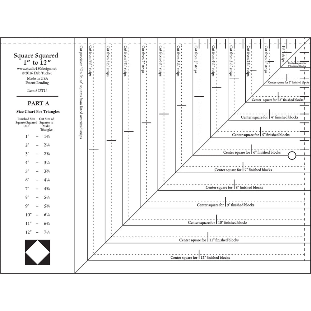 Studio 180 Design Studio 180 Large Square Squared - quilting ruler and template