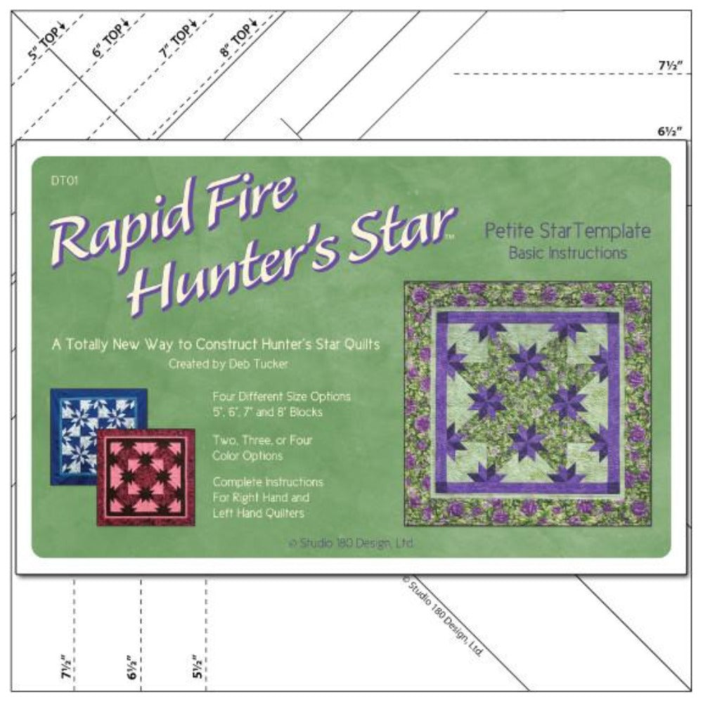 Studio 180 Design Studio 180 Rapid Fire Hunter's Star - Petite Star Ruler - quilting ruler and template