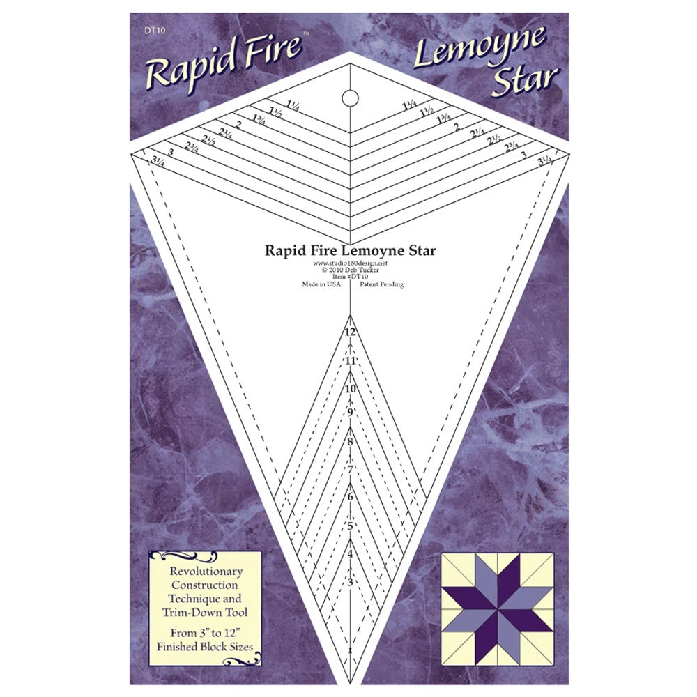 Studio 180 Design Studio 180 Rapid Fire Lemoyne Star - quilting ruler and template