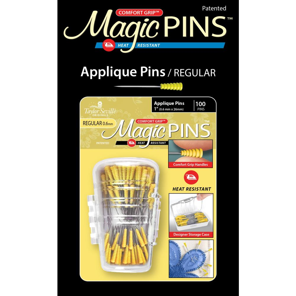 Taylor Seville Magic Appliqué pins, regular - sharp quilting and applique pins - in use