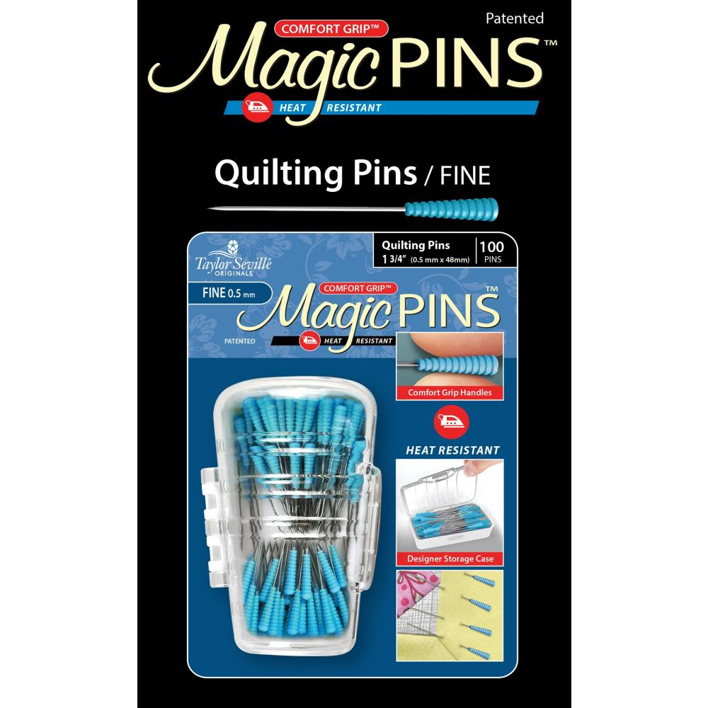 Taylor Seville Magic Quilting pins, fine - sharp quilting and applique pins - in use