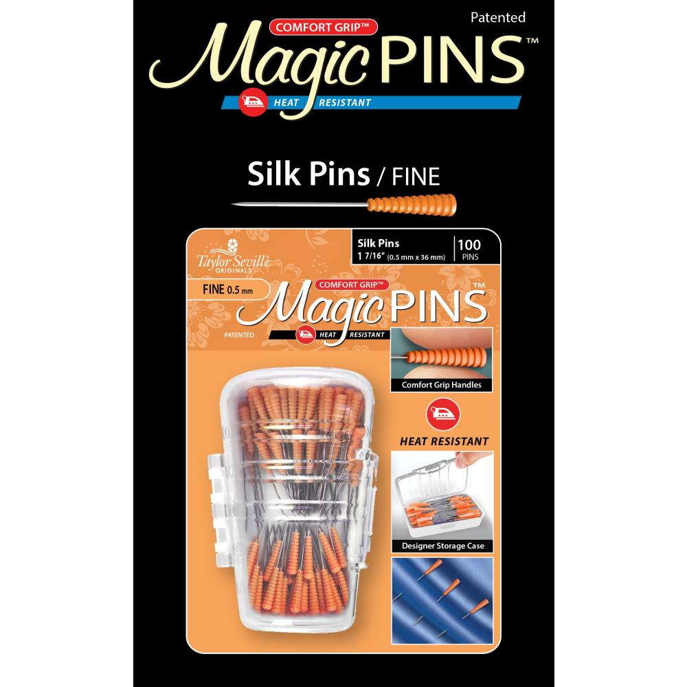 Taylor Seville Magic Fine pins, fine - sharp quilting and applique pins - in use